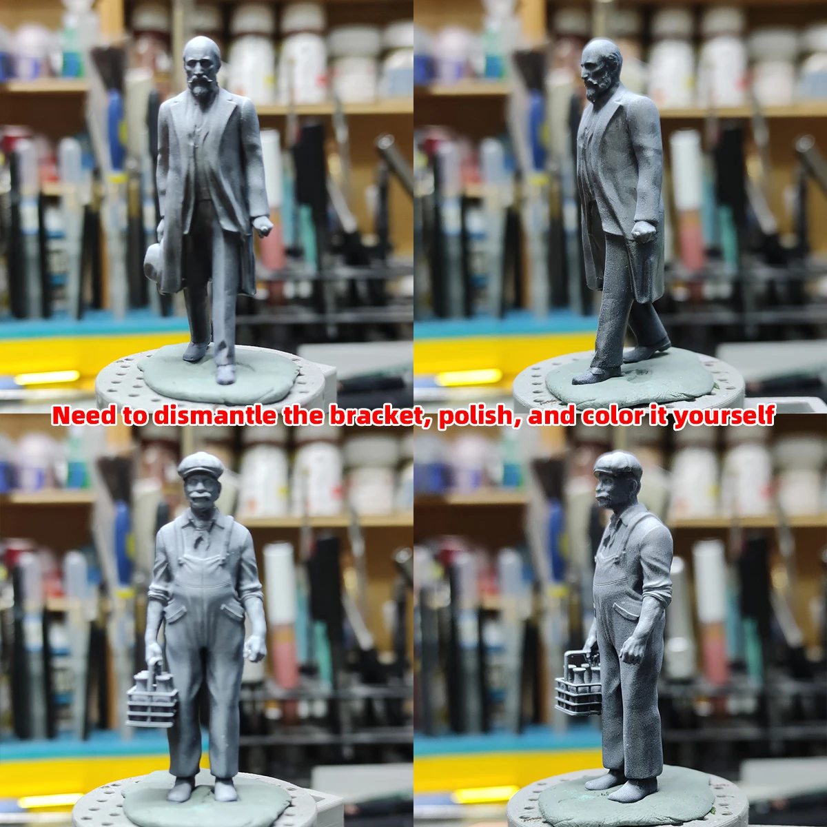 Stadtbewohner Zivilisten Mann Harzfiguren 3D für Szenen-Dioramen HO-Maßstab Modelle von Eisenbahnfahrzeugen Auto 1/35/43/48/64/72/87 – Detail 4