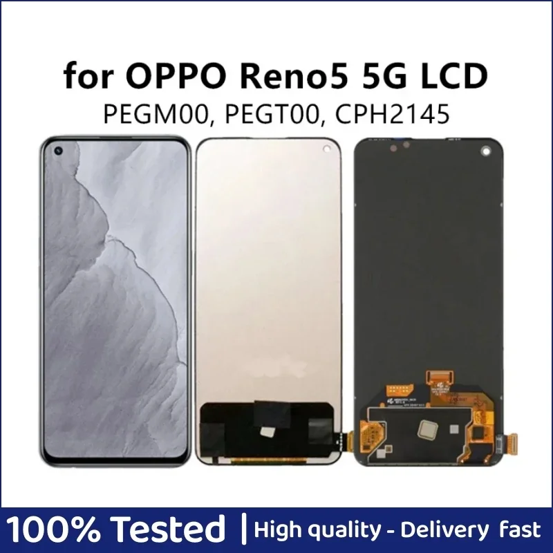 

AMOLED/TFT 6,43 дюймов для OPPO Reno5 5G ЖК-экран сенсорный экран цифровой преобразователь в сборе Замена ЖК-дисплея Reno 5 PEGM00