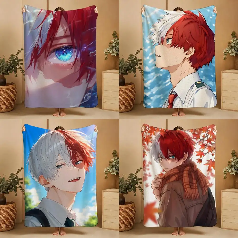 Shoto Todoroki Throw pet dog cat Ultra-Comfortable Flannel Plush Throw Blanket—Suitable for Bed Bedroom Living Room
