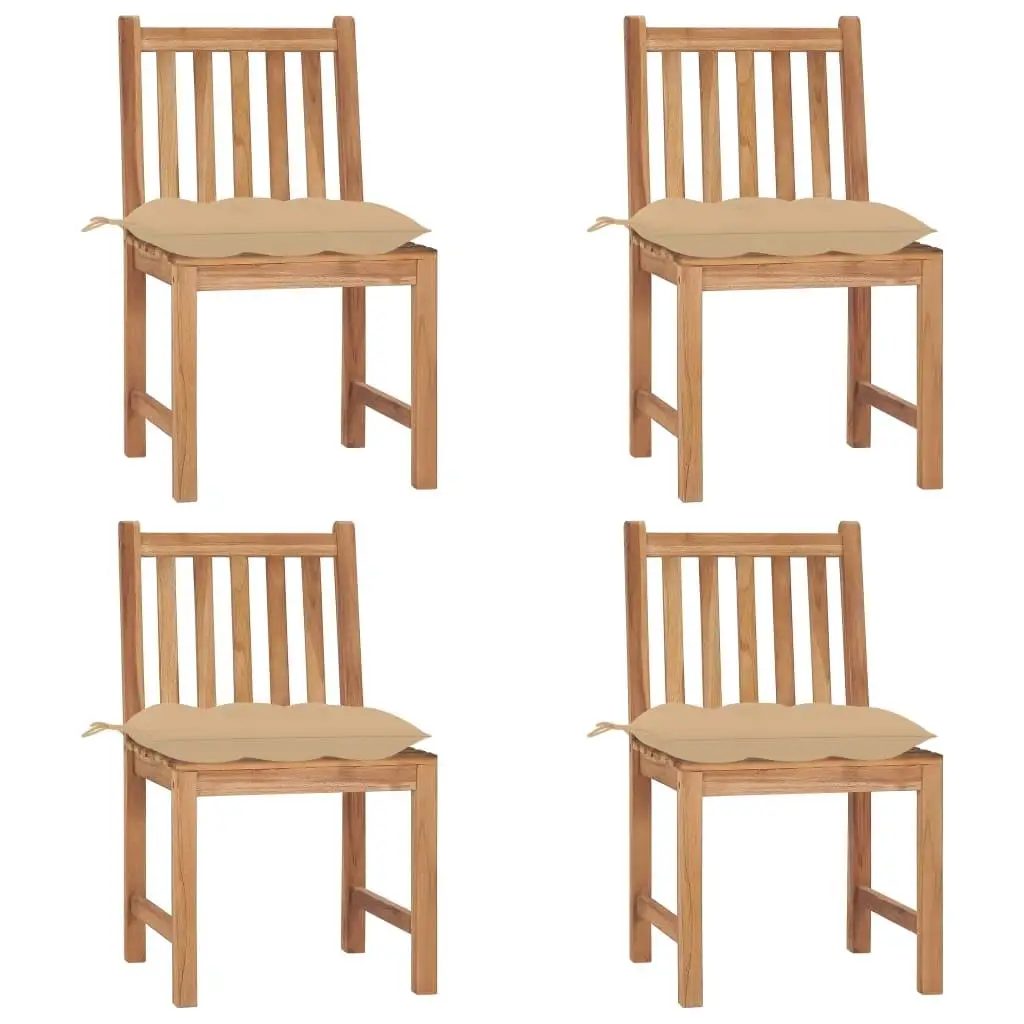 

4 Piece Teak Wood Patio Chair Set Weatherproof Durable Outdoor Furniture