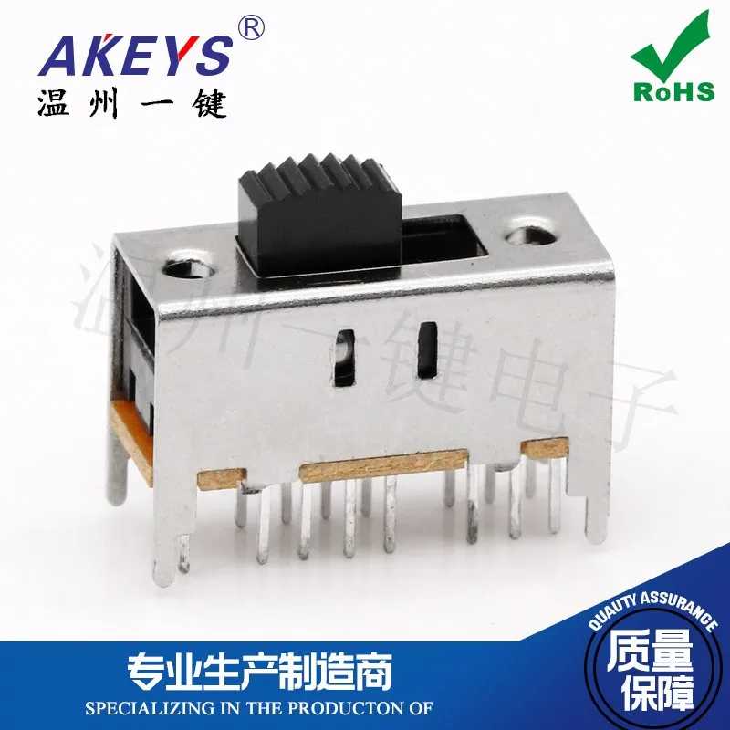 10 PCS SS-43D01 (4p3t) Handle Height 14/9/5 Double Row 3-Speed 16-Leg Vertical Toggle Slide Switch Radio