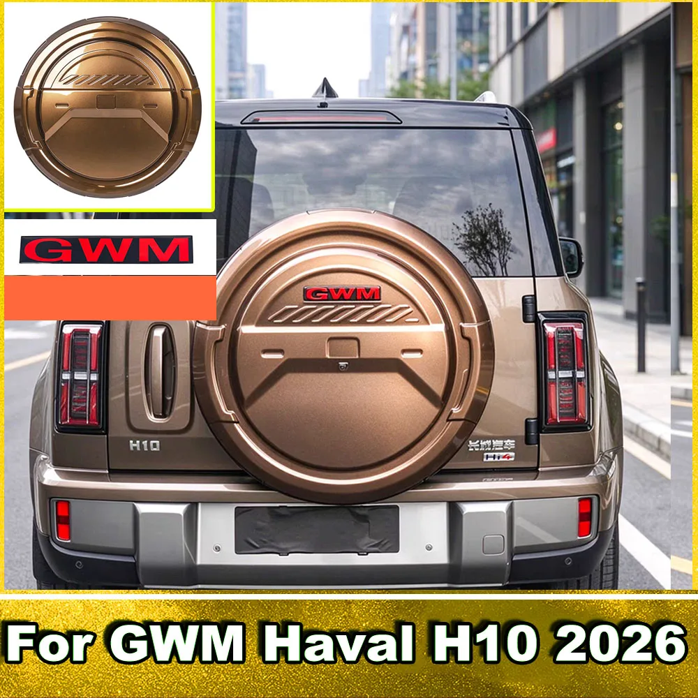 Spare Tire Cover For GWM Haval H10 2026 ABS Full Wrap Spare Wheel Protector Mecha Style Rear Tyre Guard Exterior Modification