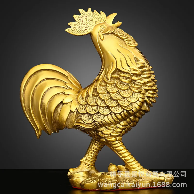 Copper Rooster Ornament, Pure Copper Zodiac Rooster, Money-Attracting Rooster, Home Desktop Decoration, Auspicious Rooster, Luck