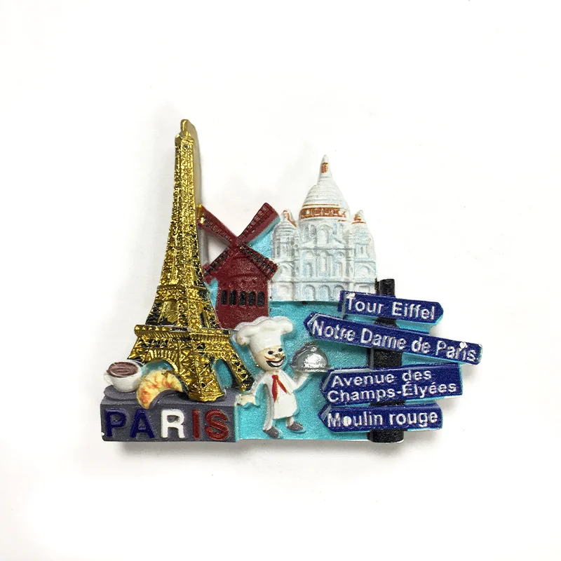 

Paris France 3D Resin Fridge Magnet Tour Eiffel Notre Dame Moulin Rouge Refrigerator Magnets Aimants Frigo Imanes Para Refrigera