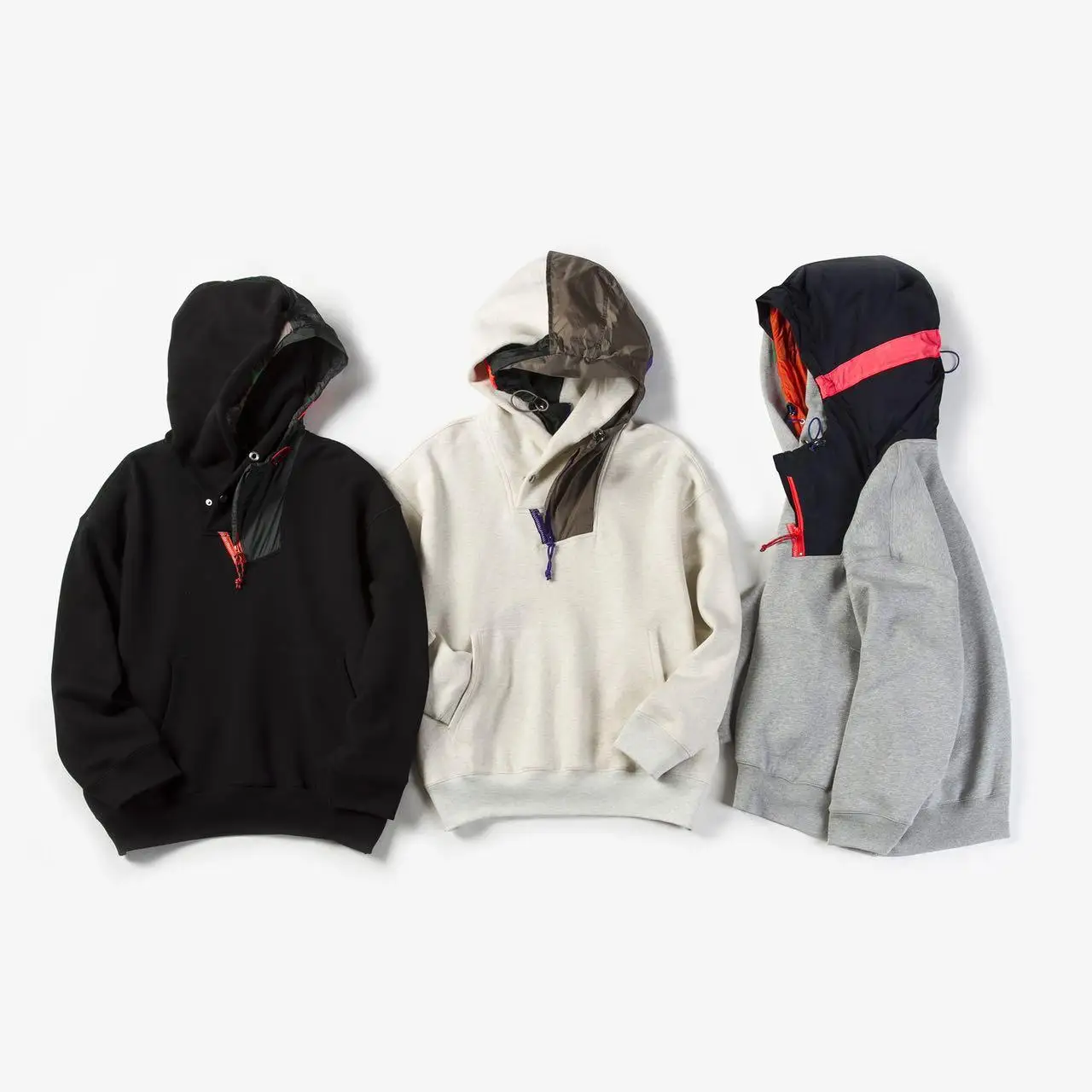 

Kolor Japanese Sle Asymmetric Deconstructed Hoodie ex Loose Trendy Brand Cotton Long Sve Sweatirt with ket