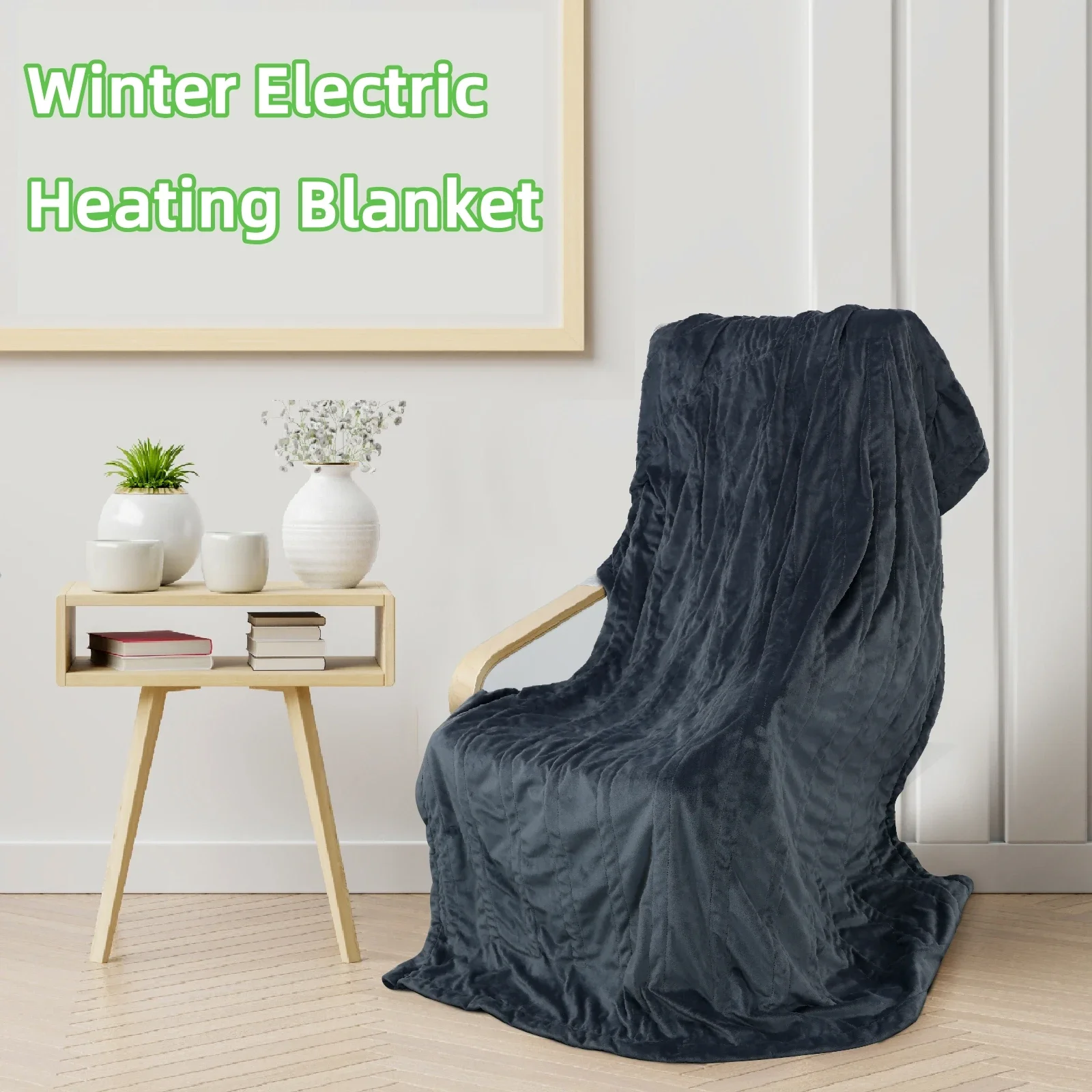 US/EU/UK/AU Plug Heated Blanket Fleece Electric Blanket Wearable Heating Blanket Throws Winter Body Warmer for Car Office Home