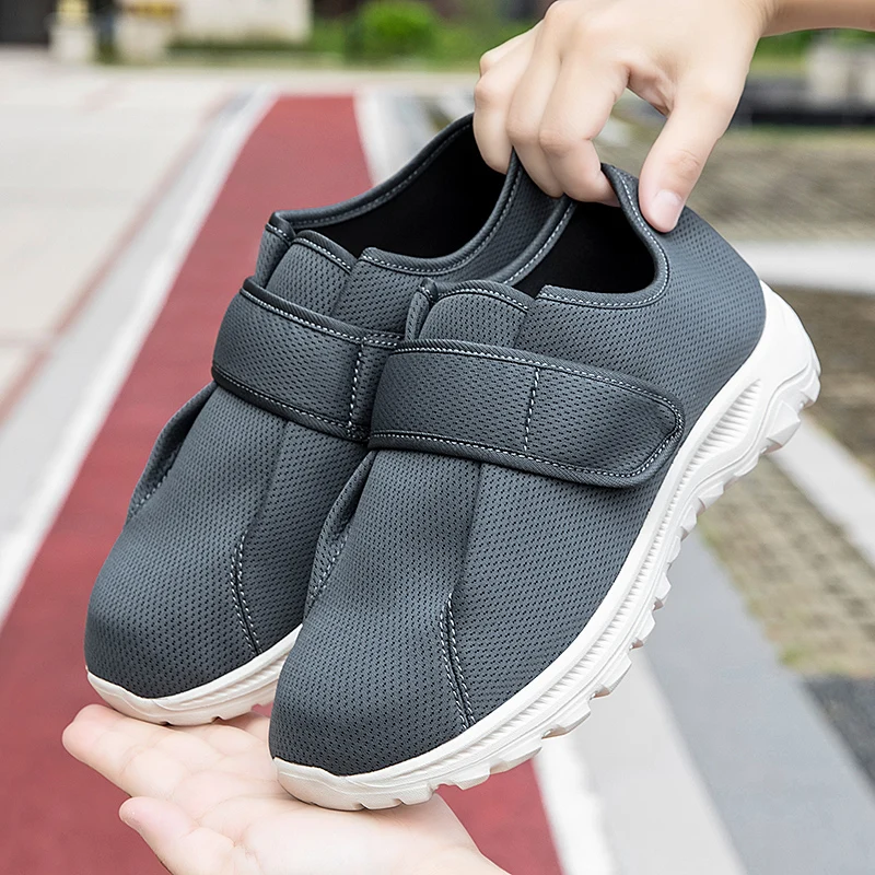 Extra Wide Easy Top Orthopedic Shoes for Diabetics High Instep Foot Swollen Fat Pain Relief Adjustable Elderly Walking Shoes