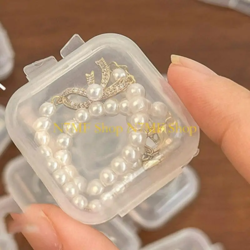 N7MF 10Pieces Square Mini Clear Plastic Storage Box Containers with Lids