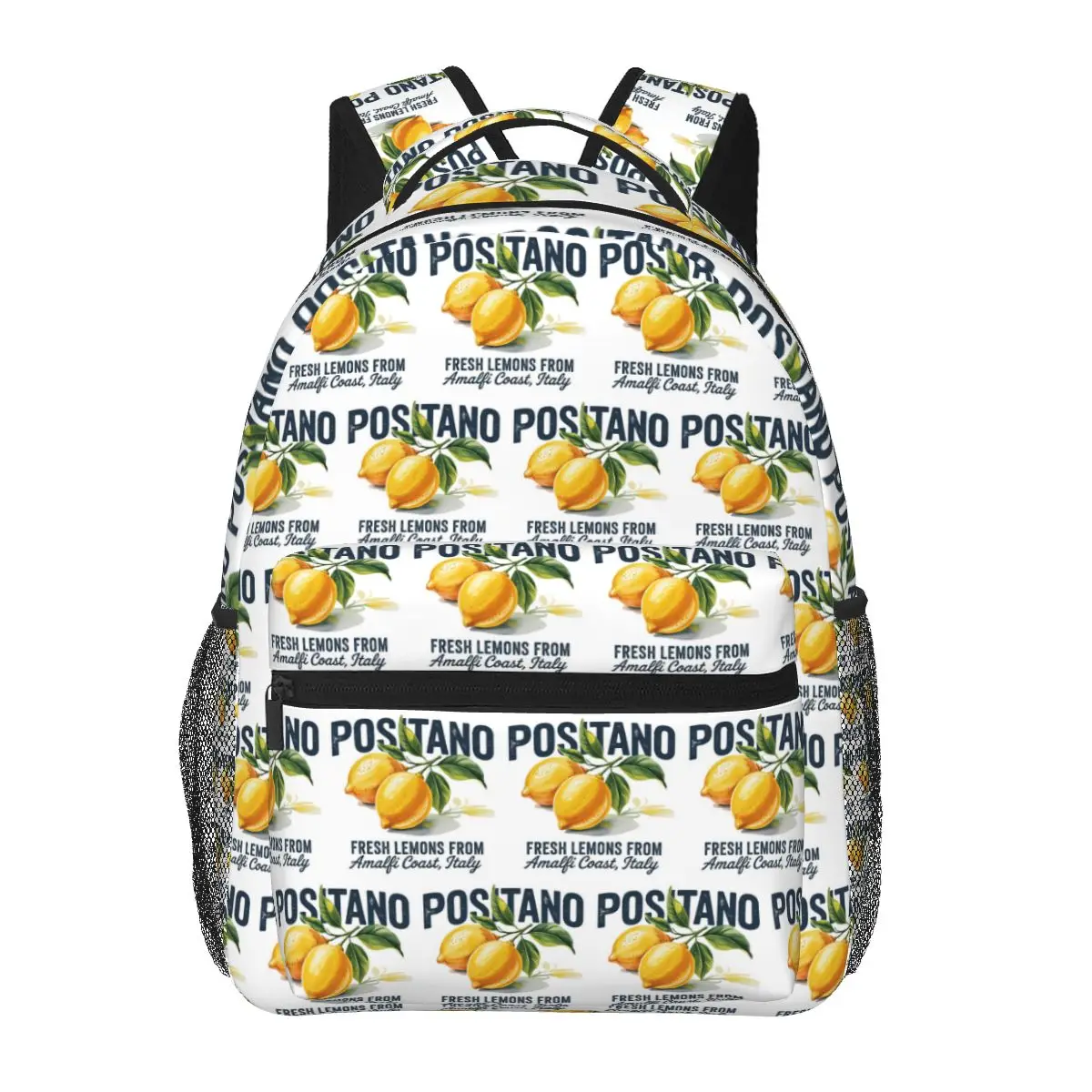 Positano Letter Lemon Graphic Print Backpacks Boys Girls Bookbag Children School Bags Cartoon Travel Rucksack Shoulder Bag
