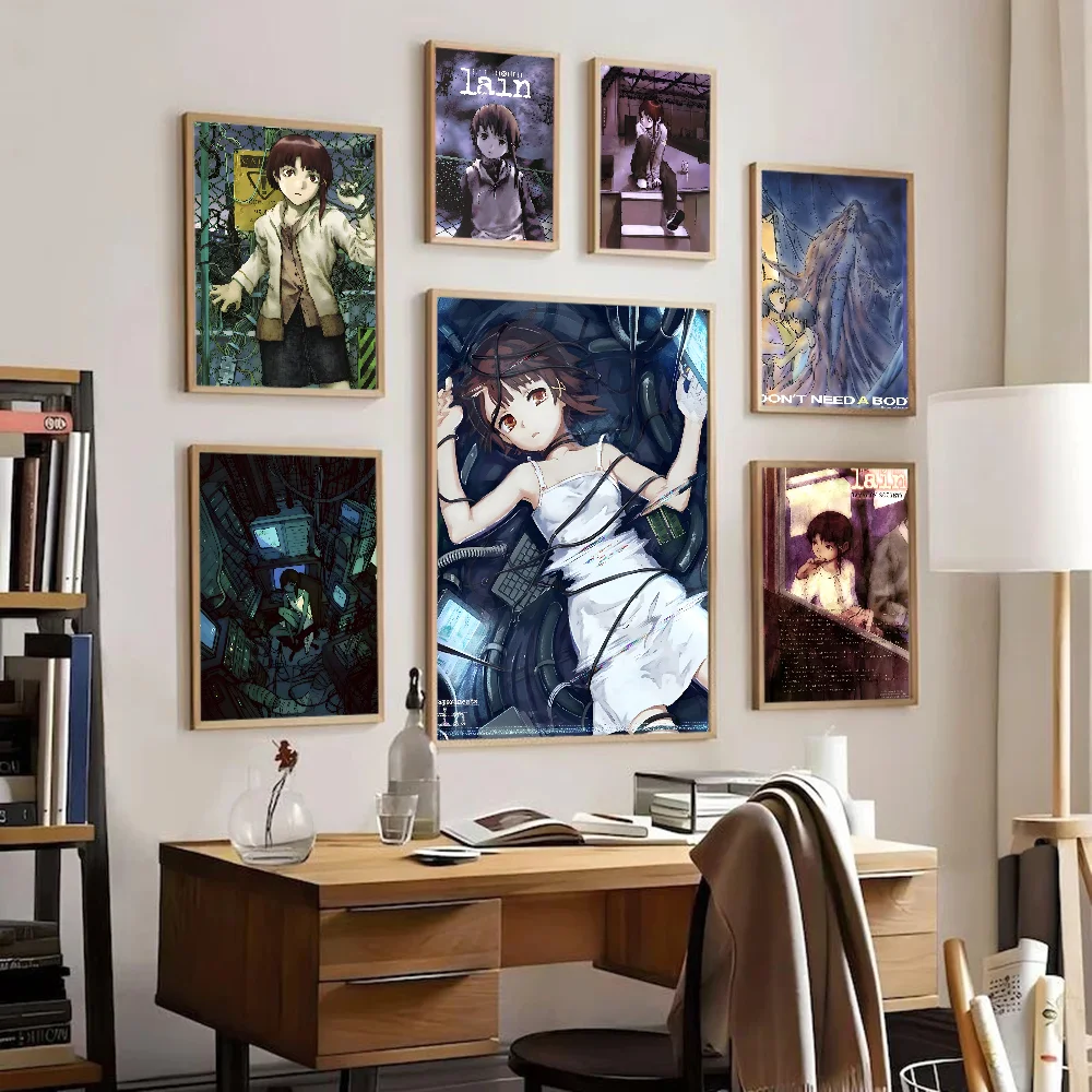 

Serial Experiments Lain Anime Movie Classic Vintage Posters Waterproof Paper Sticker Coffee House Bar Home Decor