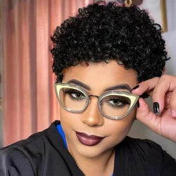 Nicelatus Natural Synthetic Wigs For Black WomenShort Afro Curly Wigs For Black Women Short Pixie Cut Curly Wigs For Women