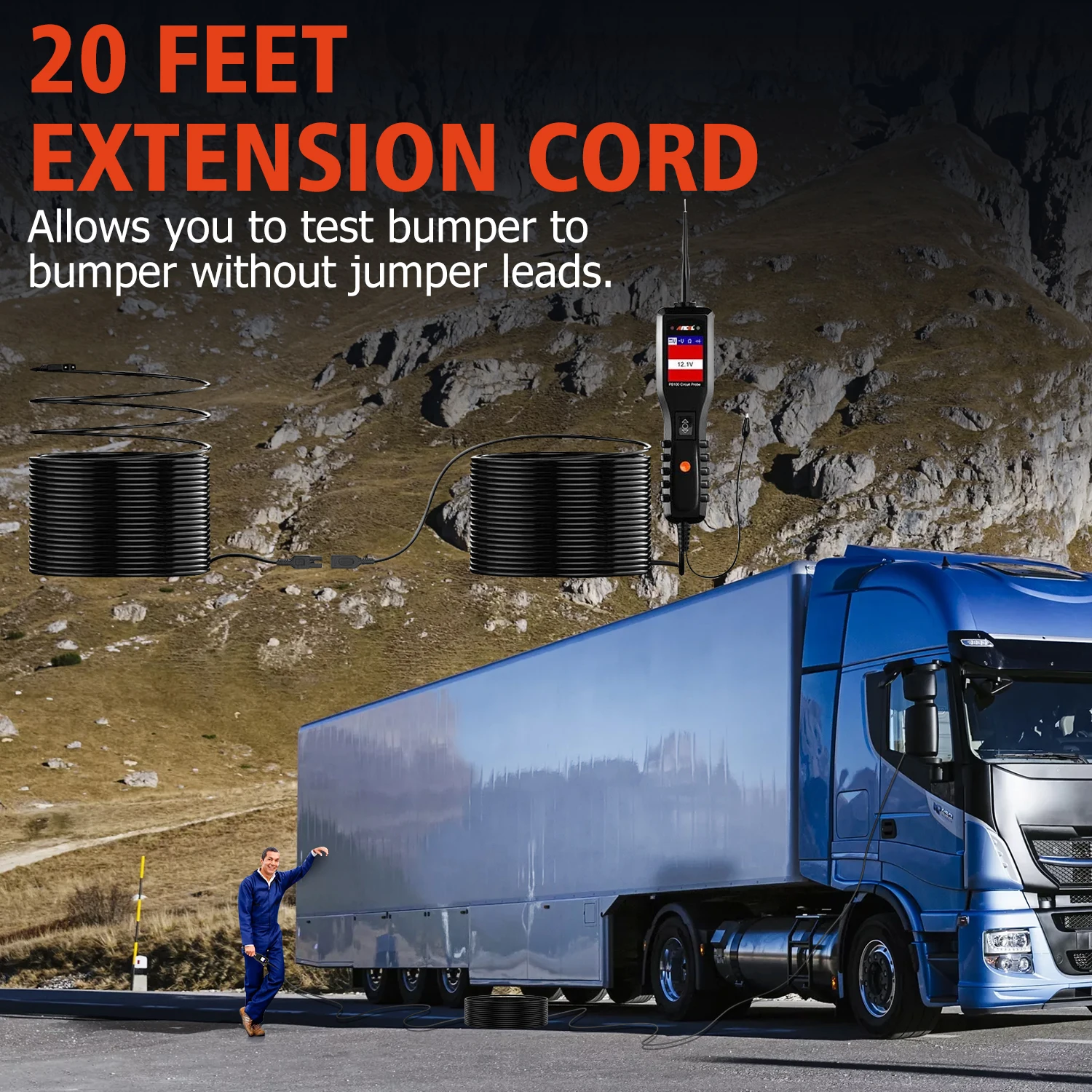 ANCEL PB100 自動車電源回路プローブテスター 12V 24V 車両テストライト 電気診断ツール マスターキット AC DC デジタル