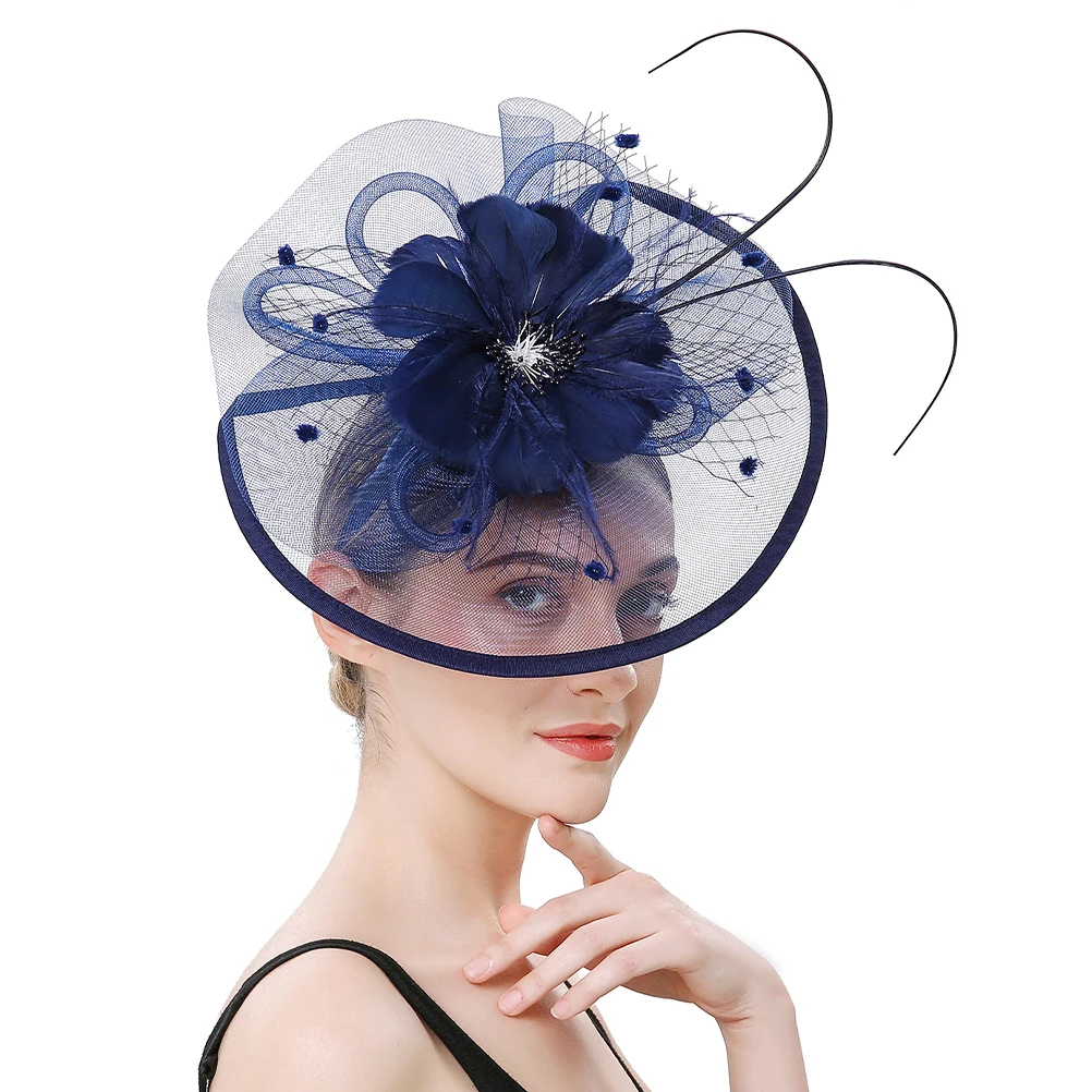 

Vintage Veil Fascinator Hat Hair Clip Headband 20S 1920S Costume Accessories For Women Bridal Tea Prom Church Formal Event