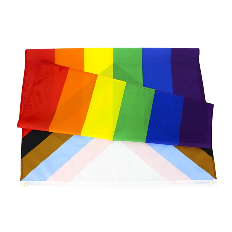 Rainbow Flag 150X90CM Banner Polyester Rainbow Progress Pride Flag Outdoor Garden Banner Party Supplies