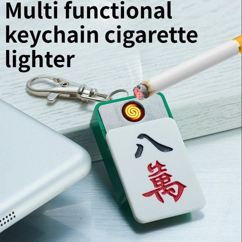 

New Creative USB Charging Cigarette Lighter Key Hook Electronic Lighter Creative Men's Gift