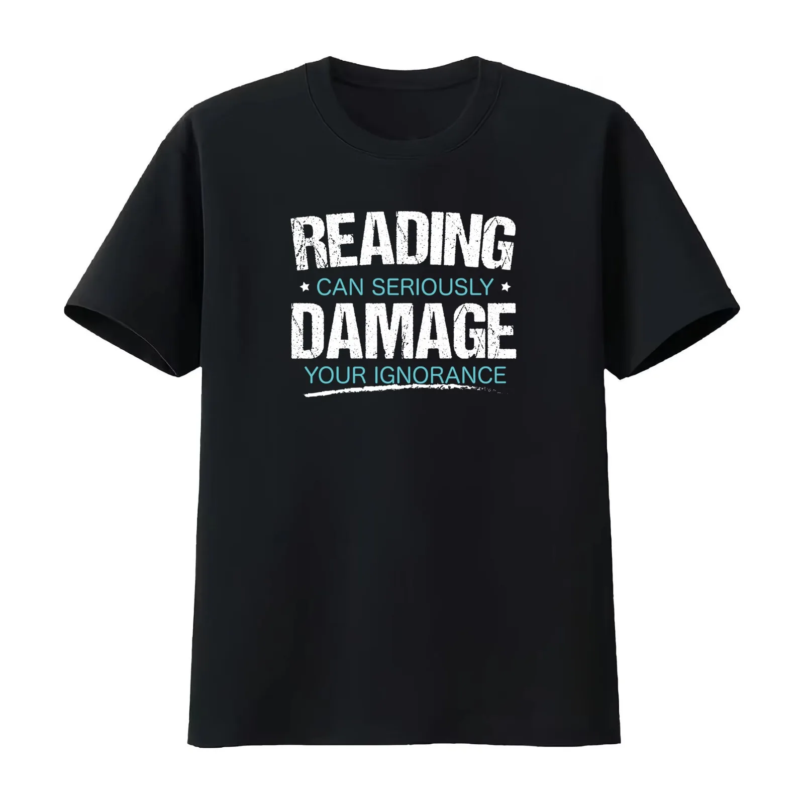 Reading Can Seriously Damage Your Ignorance T-Shirt Summer Casual Cotton Tee Oversized Streetwear Tops Vintage Graphic Print