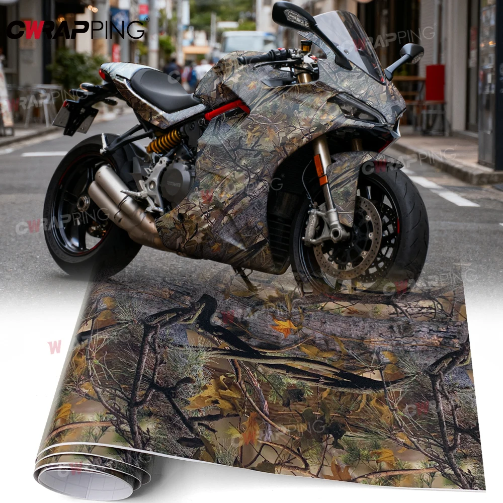 

Защитная пленка для автомобиля, камуфляжная виниловая пленка, устойчивая к царапинам, лесная наклейка для автомобиля, без пузырьков, листья, авто уличные аксессуары