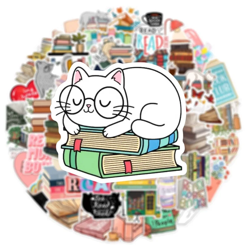 10/30/50PCS Cartoon Animal Reading Children\'s PVC Sticker Aesthetic Decoration Scrapbooking Stationery School Supplies for Kids