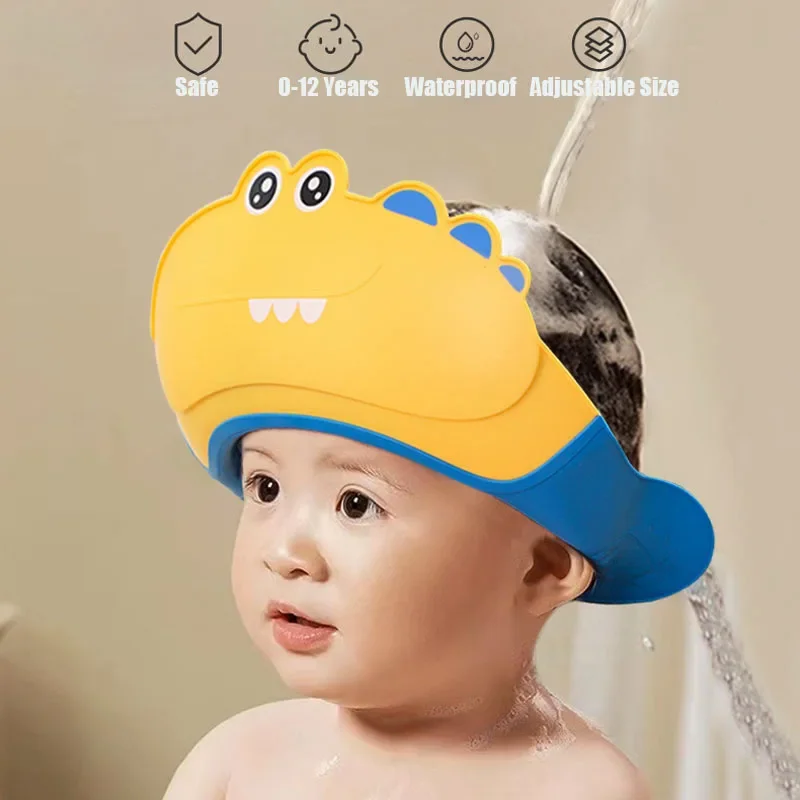 

Upgrade Baby Shower Cap Shield Visor Baby Hat For Eye and Ear Protection Adjustable 0-12 Years Children Washing Hair Care Tool
