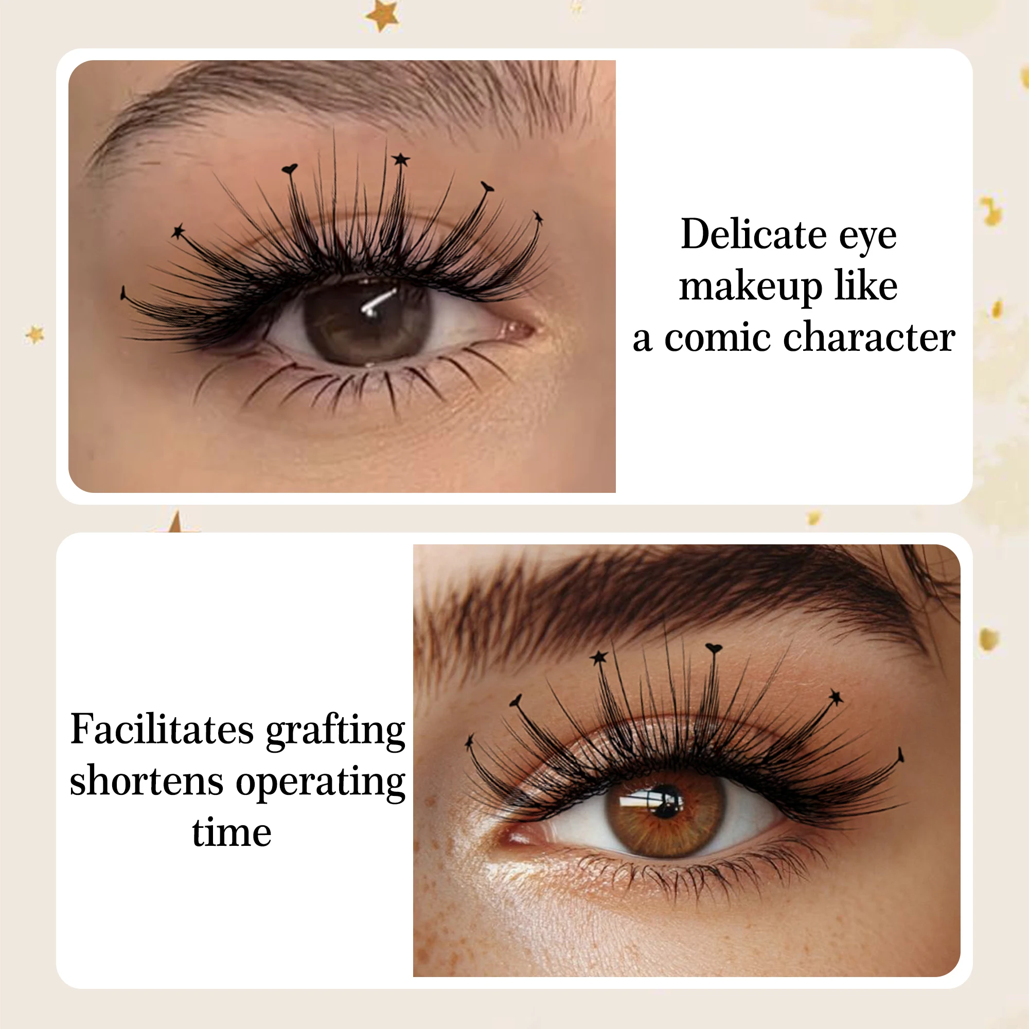 CoMango manga spire lashes heart star spire przedłużanie rzęs premade volume fans C/D podkręcanie sztucznych rzęs narzędzie do makijażu