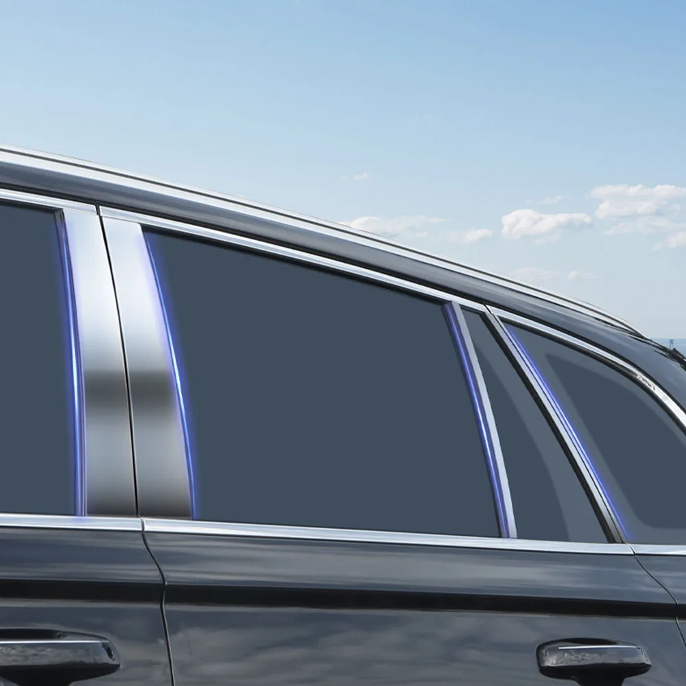 

10 Pcs For Geely Monjaro KX11 Manjaro Window Center Pillar Stainless Steel Patch Automotive Supplies B-pillar Protective Patch