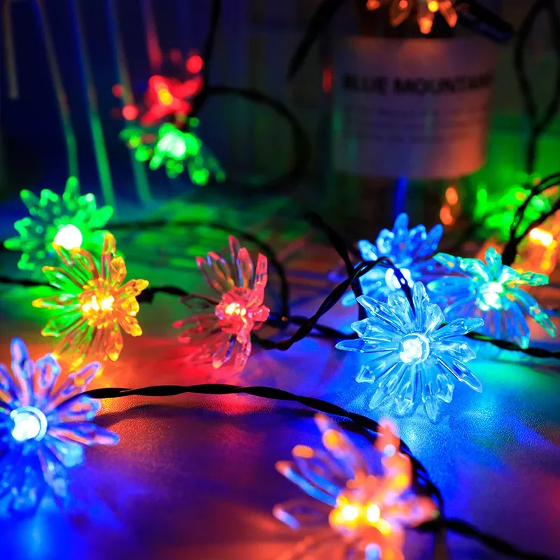 太陽光発電花輪ライト50/30/20led桃蓮の花ランプledストリングクリスマスライトガーデンクリスマスの装飾屋外