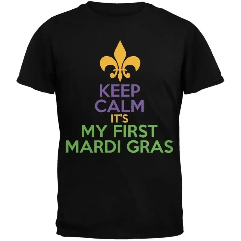 Mardi Gras My First Black Adult T Shirt