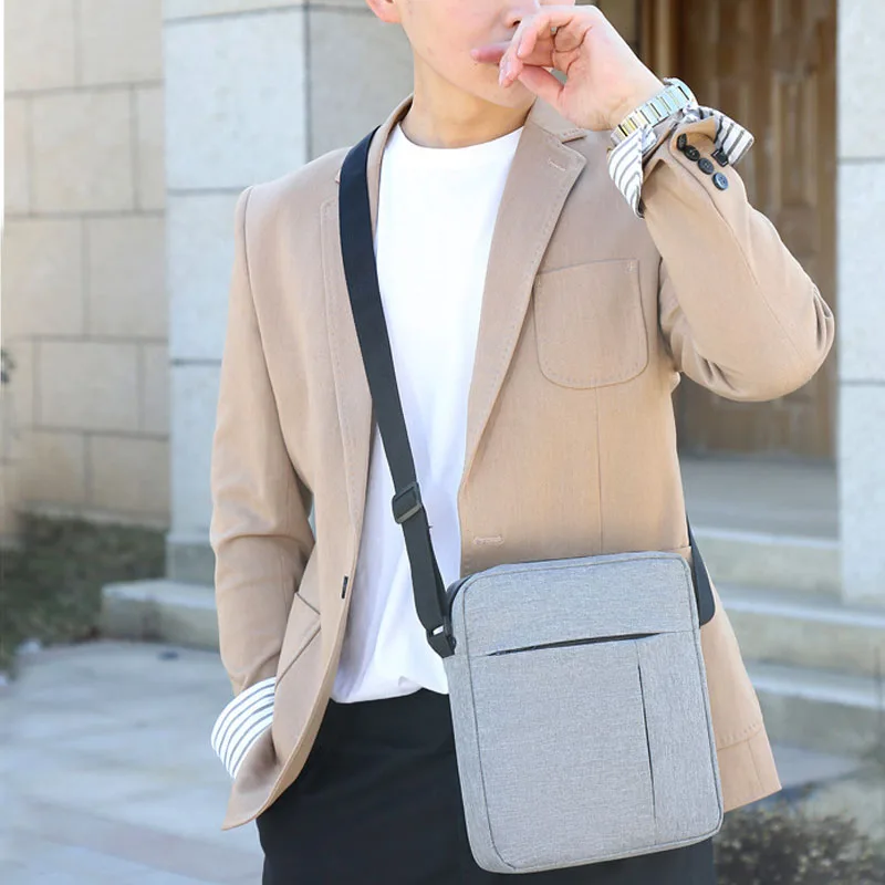 men shoulder crossbody bag fashion Solid Color Casual And Fashionable European And American Retro Nylon Bag