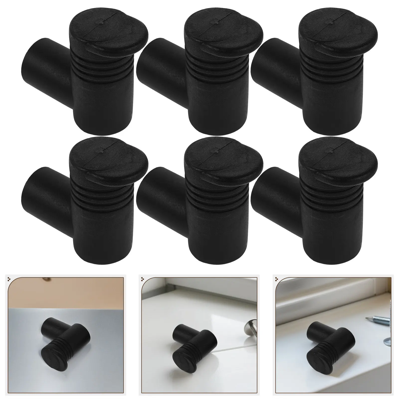 6Pcs Clothes Drying Rack Accessories Black Plastic Tube Connectors Right Angle Floor Standing Garment Rack Joints Clothes Rod