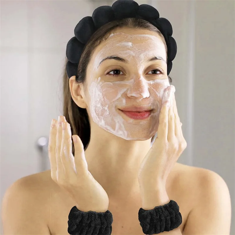 

Thick Wash Face Hair Head Hoop Wrist Towel Bands Set Headbands Hairbands For Men Women GIrls