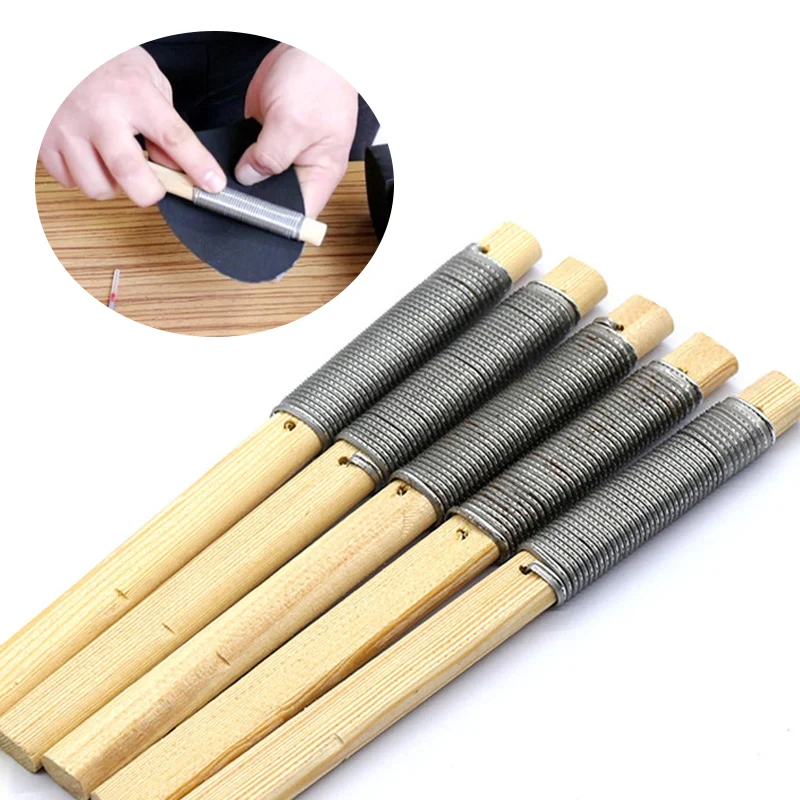 Wooden Handle Rubber File Shoe Sole Repair Grinding Tool Carving Tire Surface Polishing Rasp DIY Shoe Repair Sanding Accessories