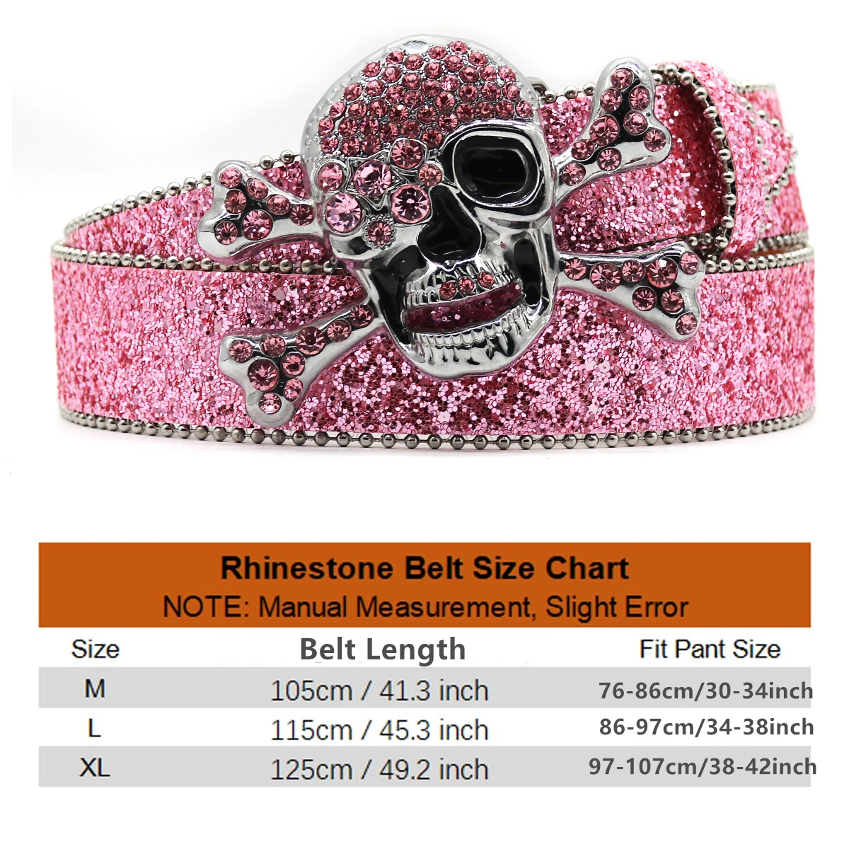 Nice Skull Rhinestones Belts Women Leather Straps Rhinestones Belts Cowgirl Y2K Girls Fashion Belt for Jeans Men