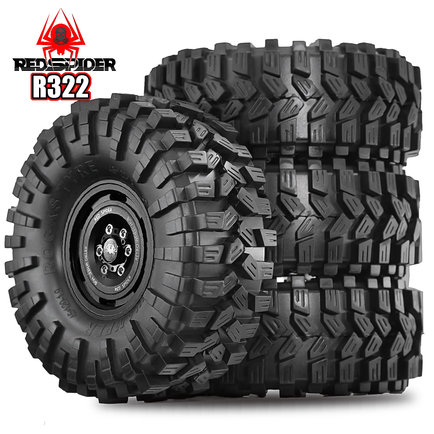 

1.9 Inch Beadlock Wheels and Tires Set 12mm Hex Aluminum Rims for TRX4 SCX10 AXIAL D90 D110 WPL FMS FCX24 Upgrade Parts RC Crawl
