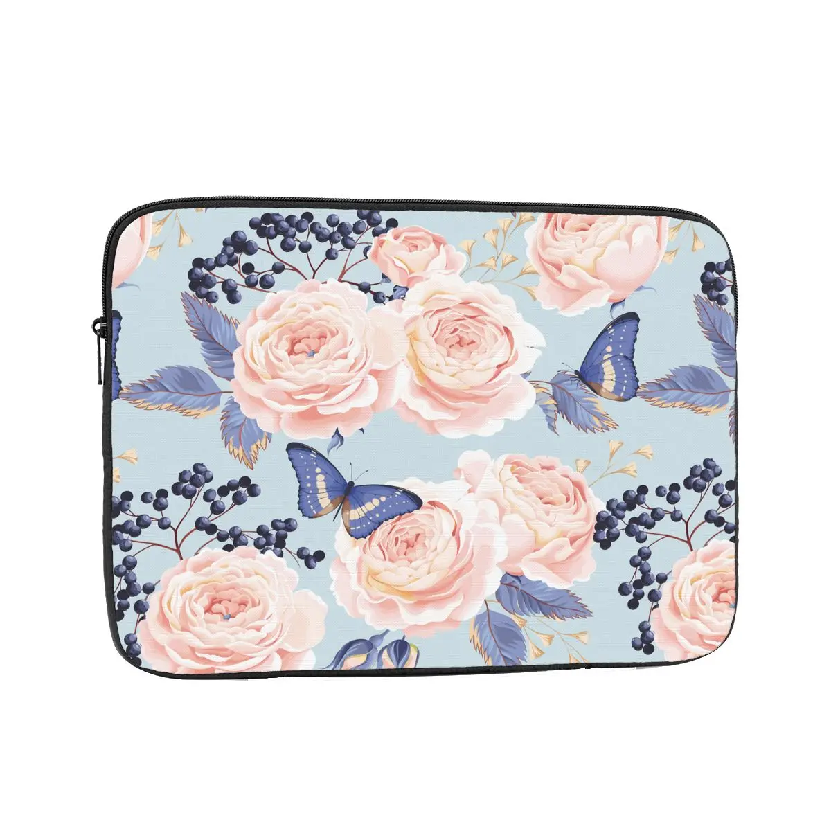 Laptop Notebook Bag Case Colorful Flowers And Butterflies Computer Liner Sleeve 12