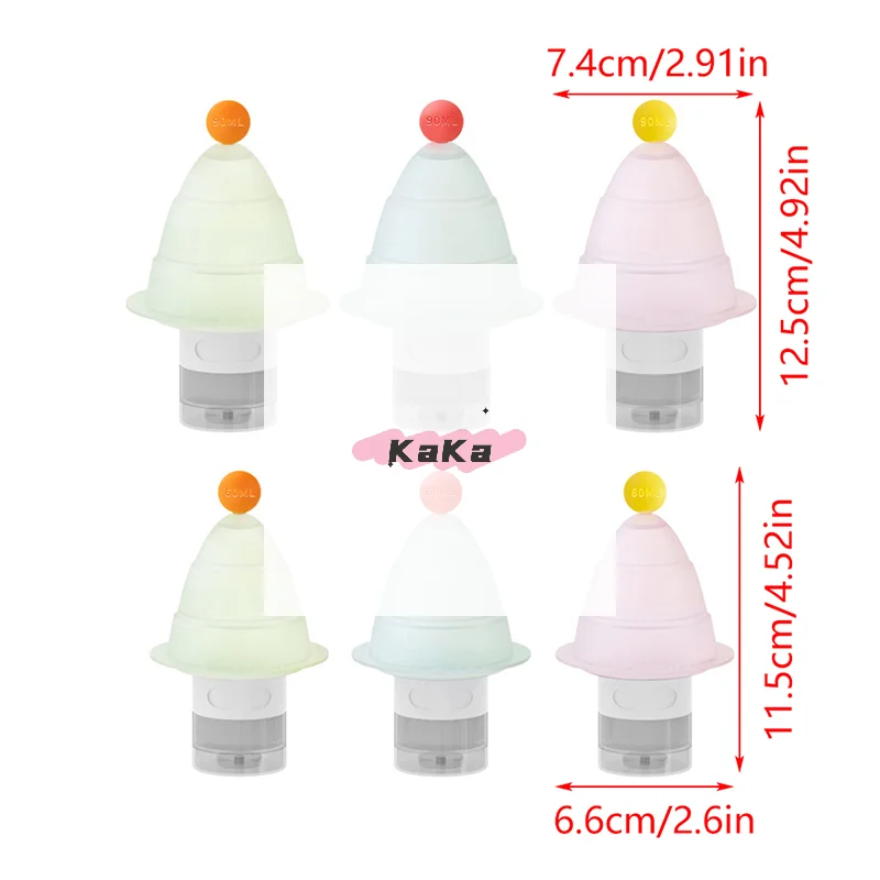3Pcs/Set Refillable Bottle 60ml 90ml Soft Lotion Container Squeeze Tube Empty Bottle Portable Travel Shampoo Bottle