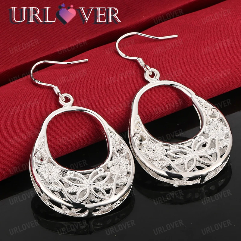

Female 925 Sterling Silver Delicate Drop Earring Charm Jewelry Men Women Wedding Party High Quality Accessories Birthday Gift