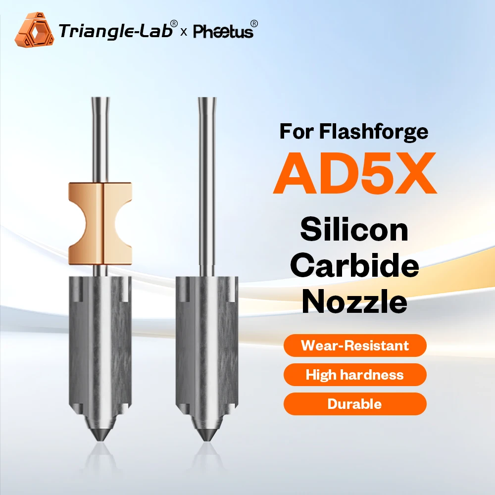 Trianglelab Phaetus Silicon Carbide Nozzle Perfect Fit for Flashforge AD5X Nozzle Upgrade Printing Temper 300℃