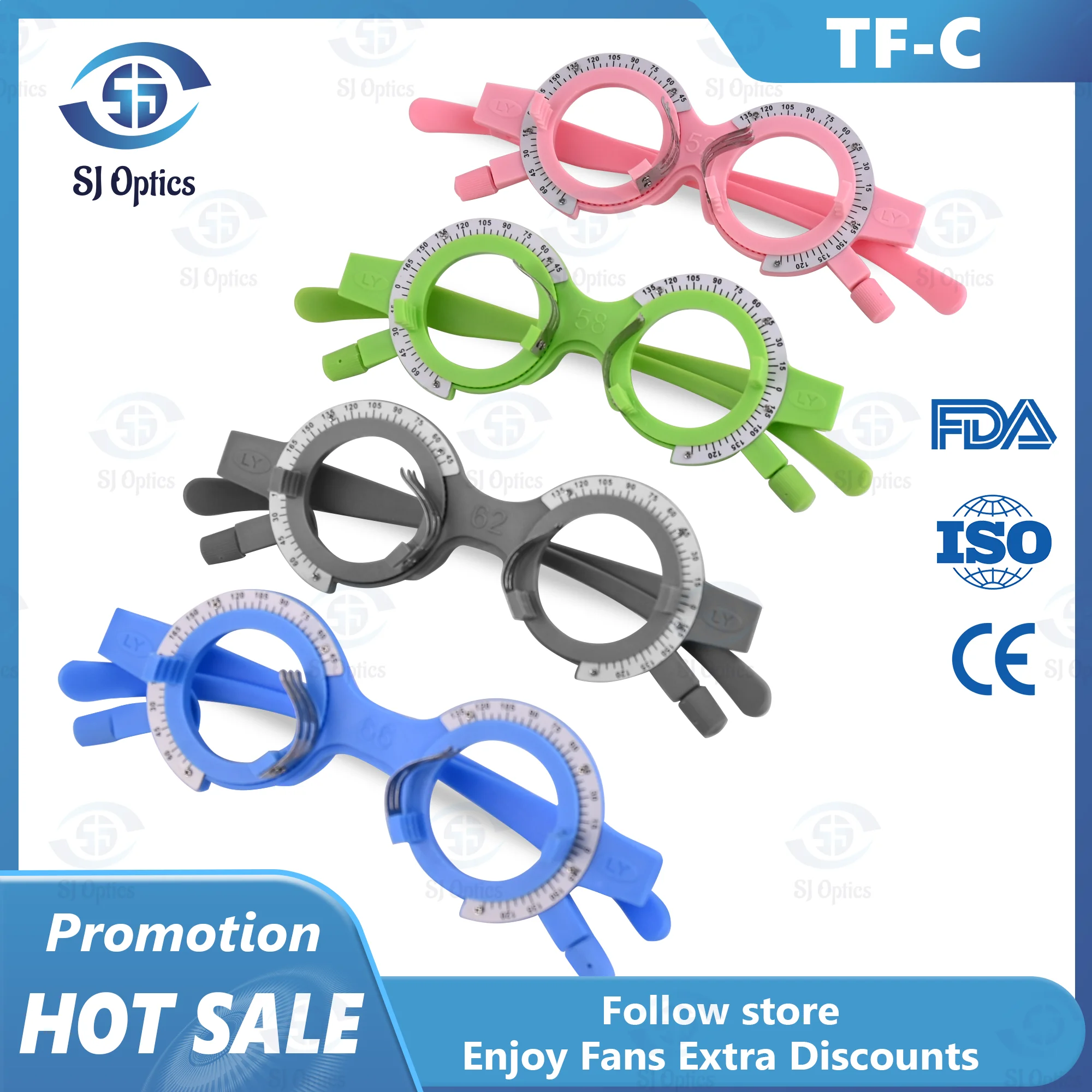 1pc TF-C Plastic Optical Trial Frame Set Optical Trial Lens Frame 52~70mm Glasses Shop Adjustable Optical Equipment Optometry