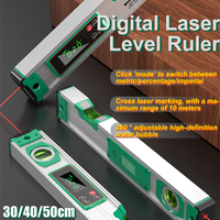 Digital Display Laser Level Ruler 30/40/50cm Bubble Spirit Level Magnetic Lever Angle Gauge Leveling Finder Leveling Aligner