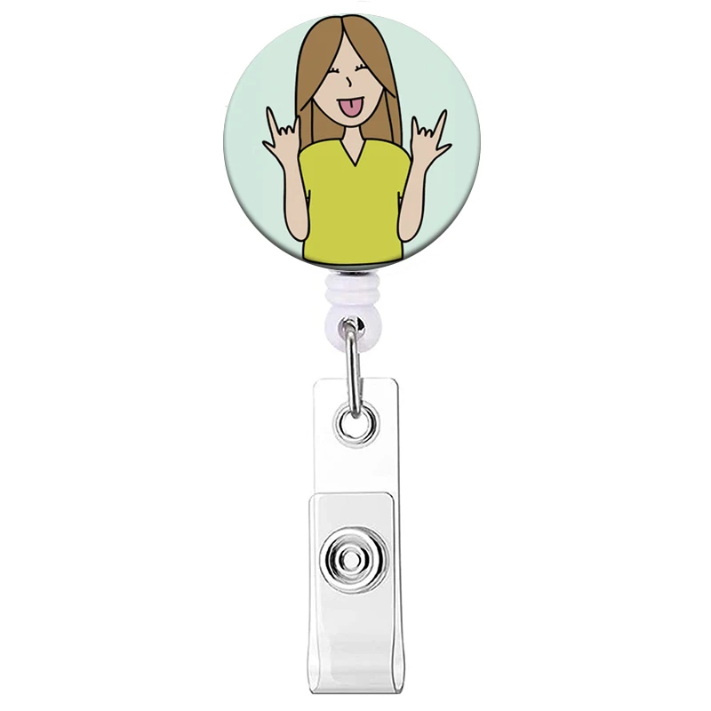 1PC Krankenhaus Krankenschwester Versenkbare Abzeichen Clip Arzt ID Karte Halter Reel für Namensschild Abzeichen Halter Bürobedarf Schnalle – Detail 21