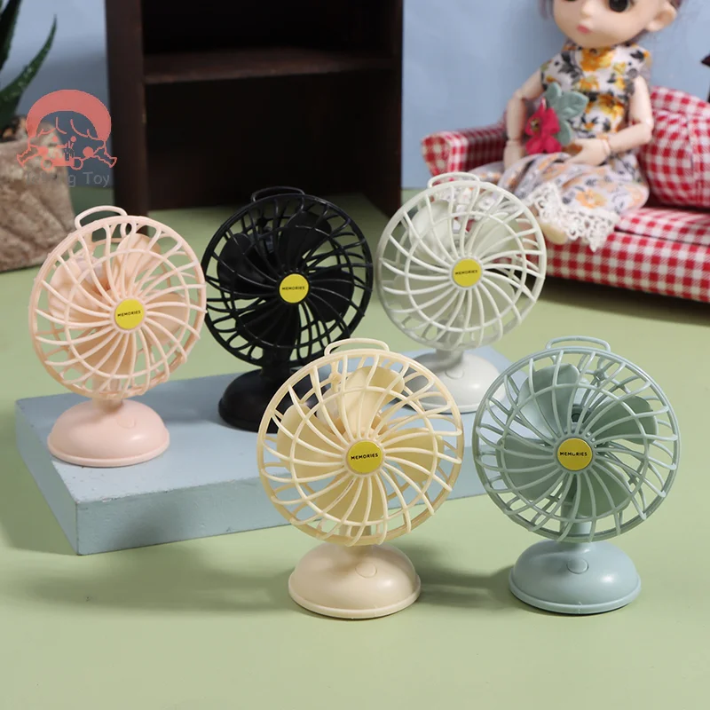 Dollhouse Mini Alloy Fan for Girl, Móveis, Simulação, Acessórios para Móveis, Brinquedos Presente