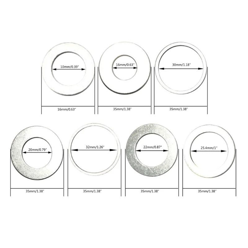 7Pcs Circular Reduction Rings Stainless Steel Cutting Disc Conversion Dropship
