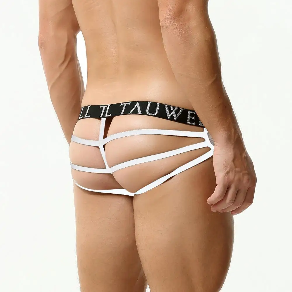 TAUWELL Men Sexy Transparent Briefs Mens Underwear Bondage Thong Jockstrap Underpants Male Panties