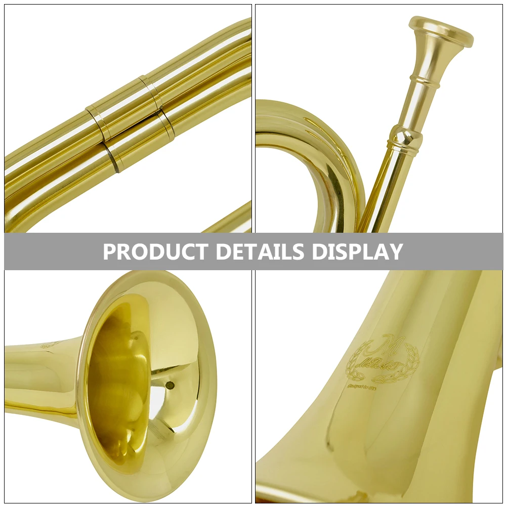 

Professional Copper Bugle Trumpet For Beginners Lightweight Durable Polished Anti-Rust Easy To Play Band Horn Military Brass