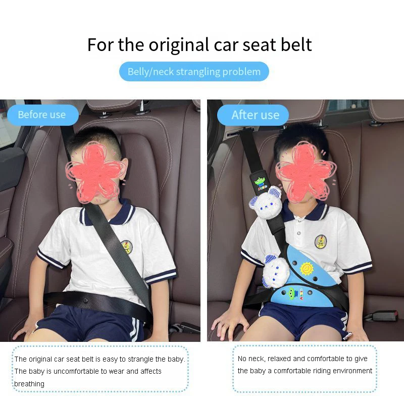 Car Child Safety Belt Adjust Holder Kuromi Cinnamoroll Car Anti-Strangle Adjuster Protective Case Cartoon Car Shoulder Pads Gift