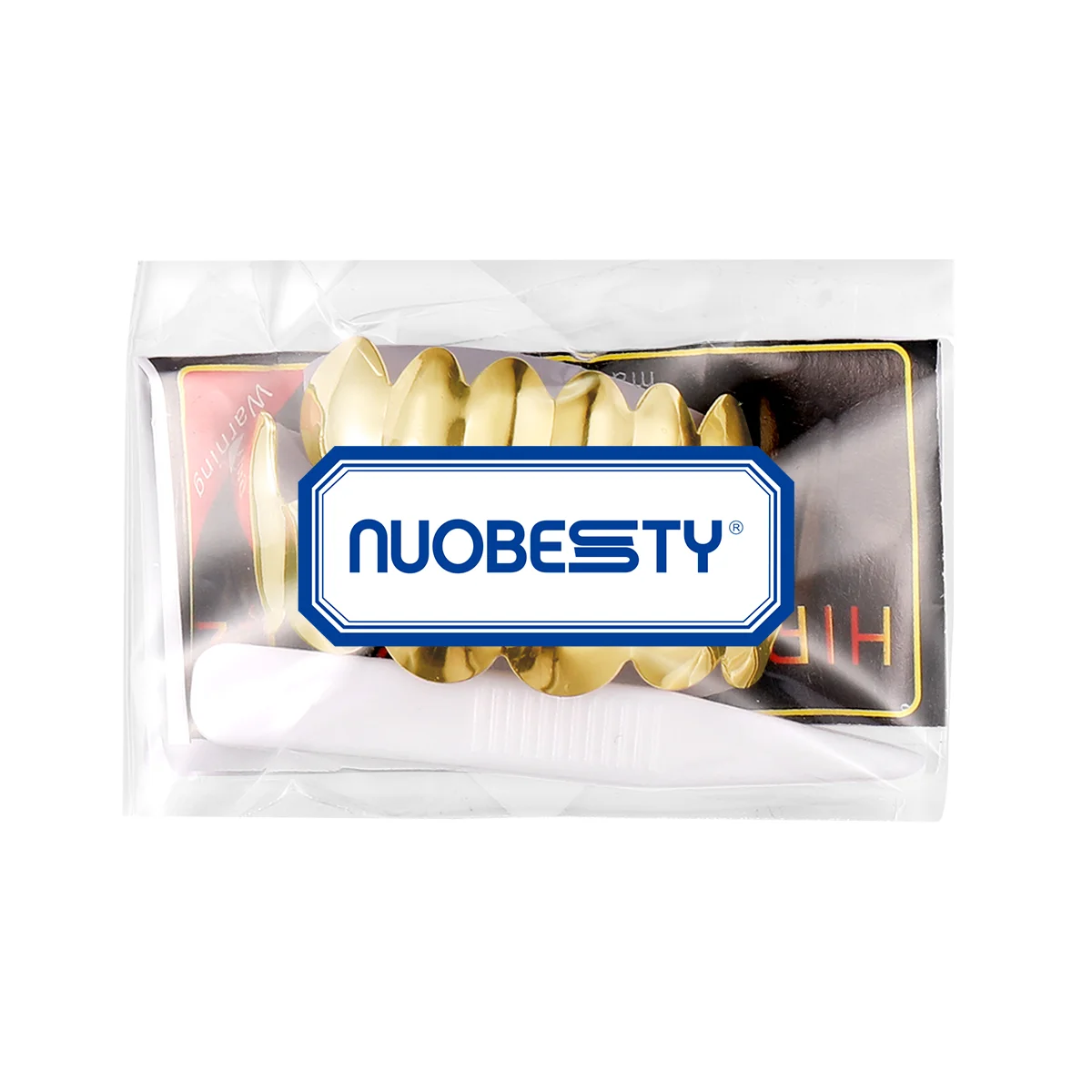 NUOBESTY Hip Hop Teeth Hip Hop Jewelry Golden Teeth Braces and Bottom Set Shiny Teeth (Golden) hip hop teeth  hip hop jewelry