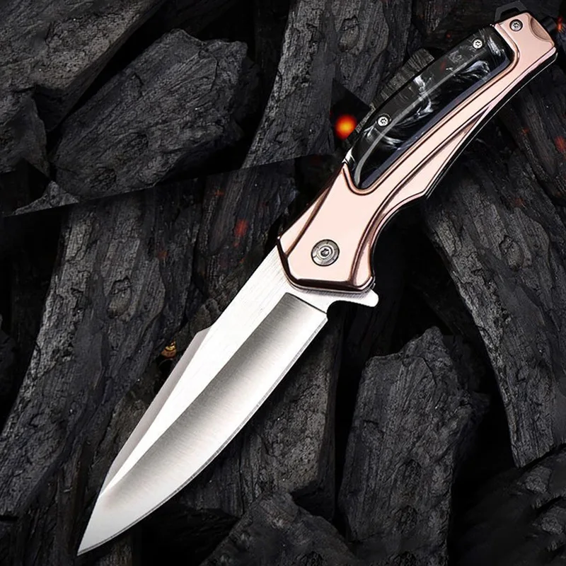 

Resin Handle Folding Knife Outdoor Camping Survival Self-defense High Hardness Multi-functional Pocket Knife for Outdoor