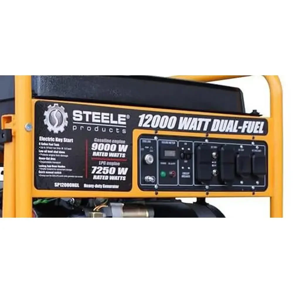 High Power Dual Fuel Generator 12000W Commercial Grade Fuel Powered 240 lbs