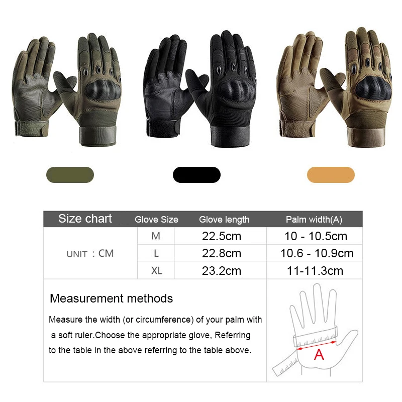 VATLTY Guantes tácticos oficiales genuinos para hombre Caparazón duro transpirable Guantes militares del ejército Guantes de moto moto hombre