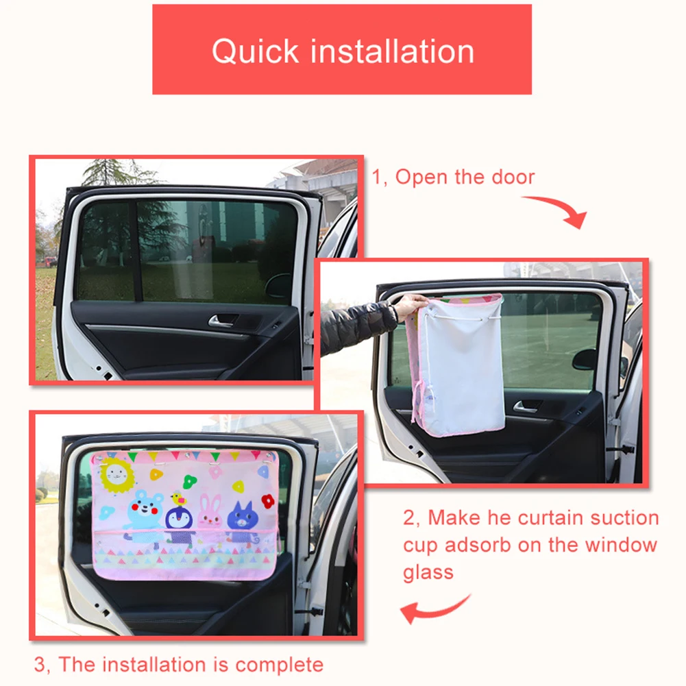Auto Sonnenschutz UV-Schutz Für Kinder Kinder Vorne Hinten Windschutzscheibe Vorhang Seite Fenster Einstellbare Styling Auto Sonnenschirm Sommer – Detail 12